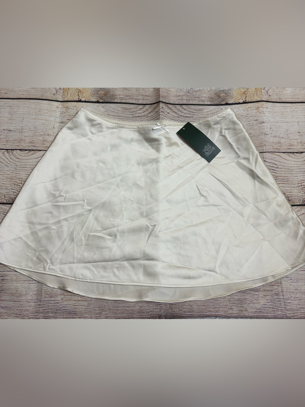 NWT Wild Fable Off White Satin Mini Skirt Size S